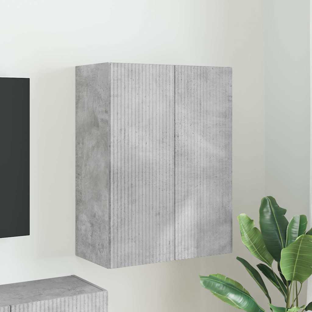 TV Wall Cabinet Concrete Grey 59.5 x 31 x 80 cm Engineered Wood