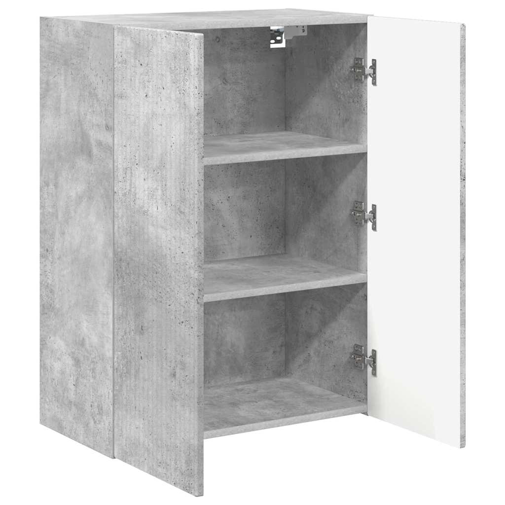 TV Wall Cabinet Concrete Grey 59.5 x 31 x 80 cm Engineered Wood