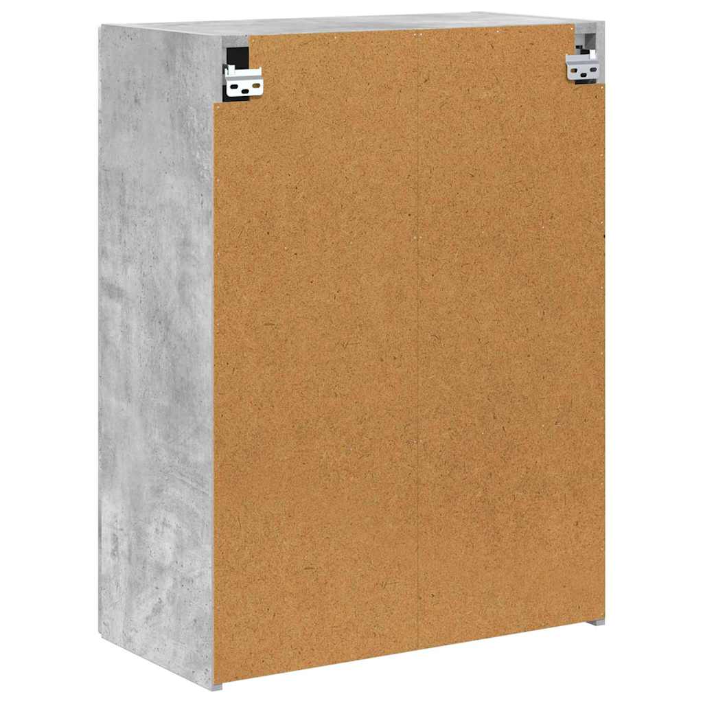 TV Wall Cabinet Concrete Grey 59.5 x 31 x 80 cm Engineered Wood