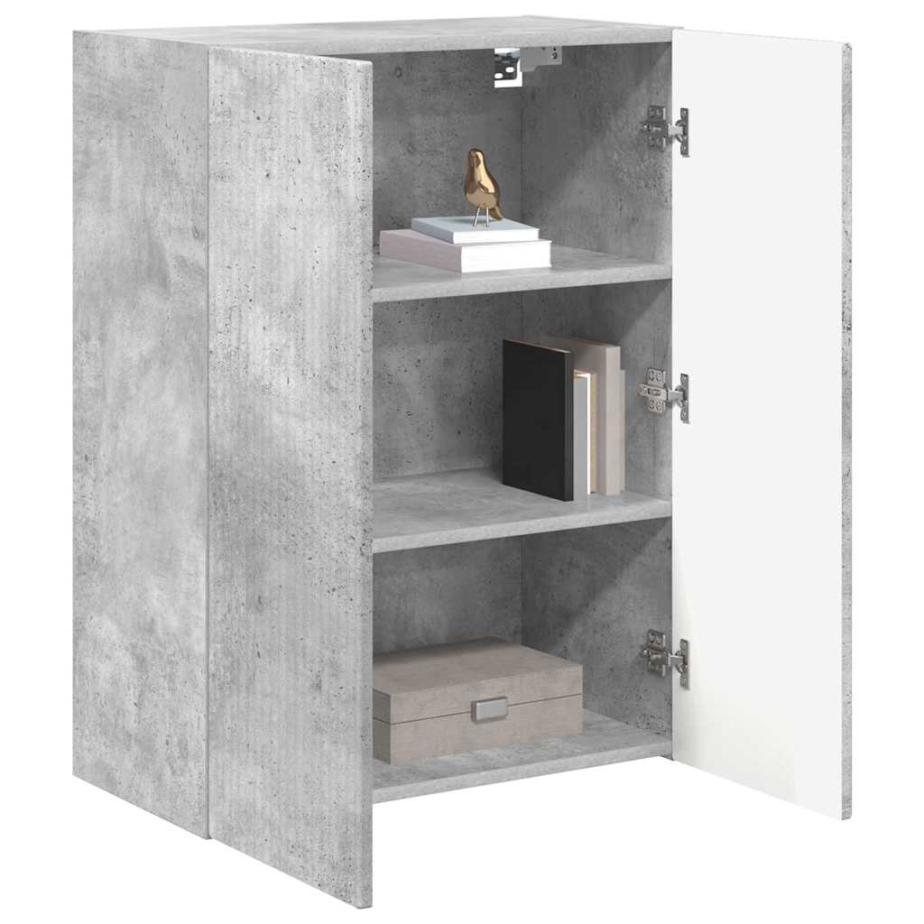 TV Wall Cabinet Concrete Grey 59.5 x 31 x 80 cm Engineered Wood
