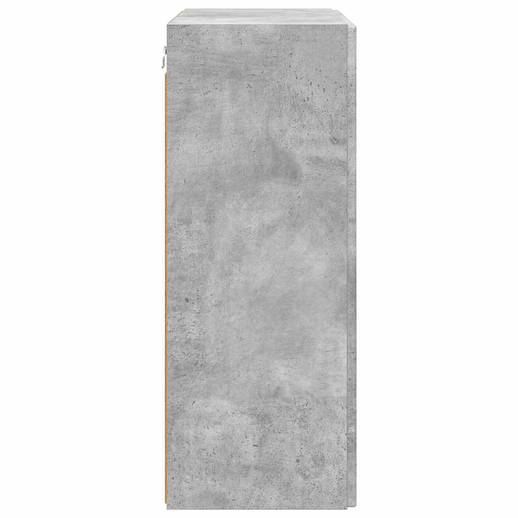 TV Wall Cabinet Concrete Grey 59.5 x 31 x 80 cm Engineered Wood
