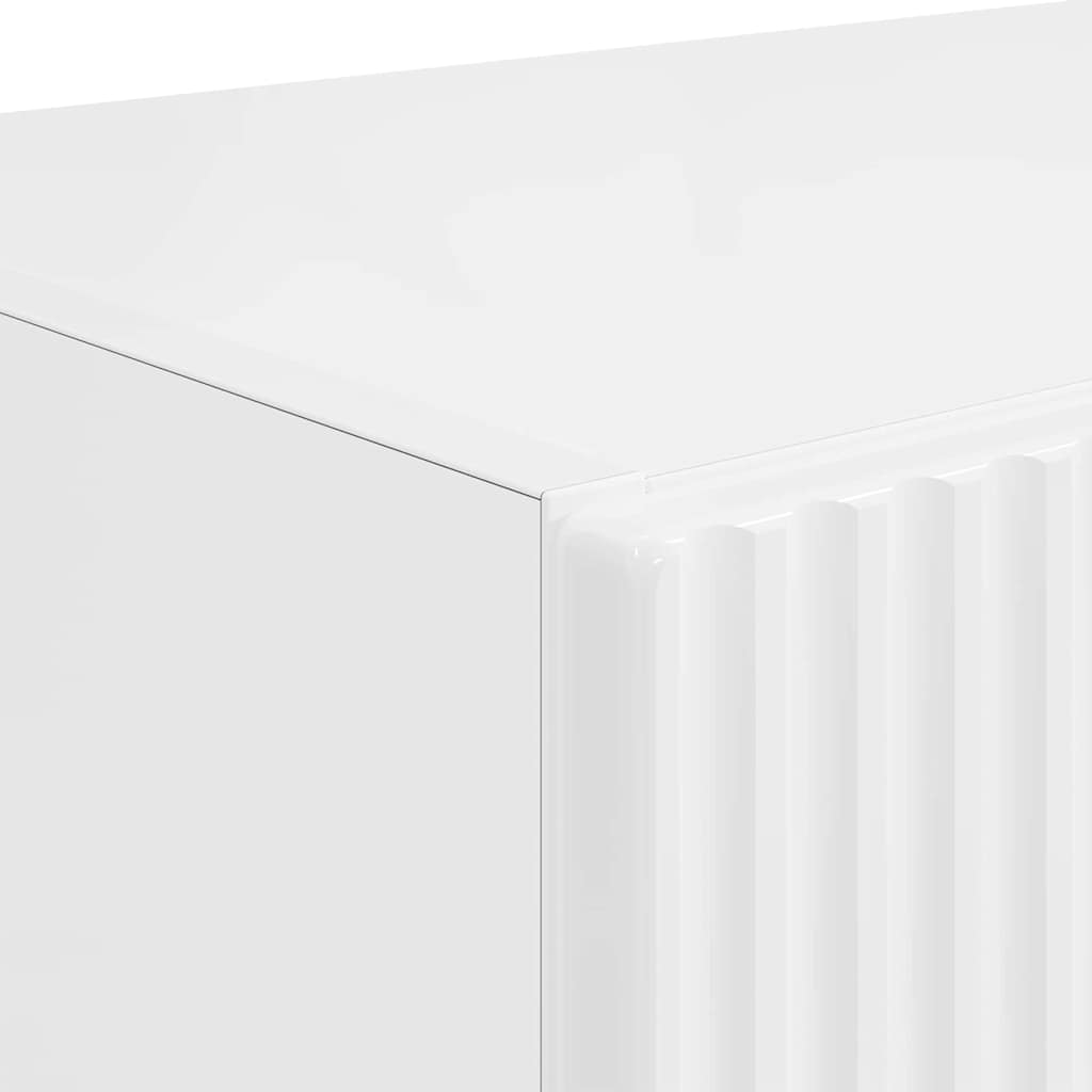 TV Wall Cabinet Wall-mounted High Gloss White 59.5 x 31 x 80 cm
