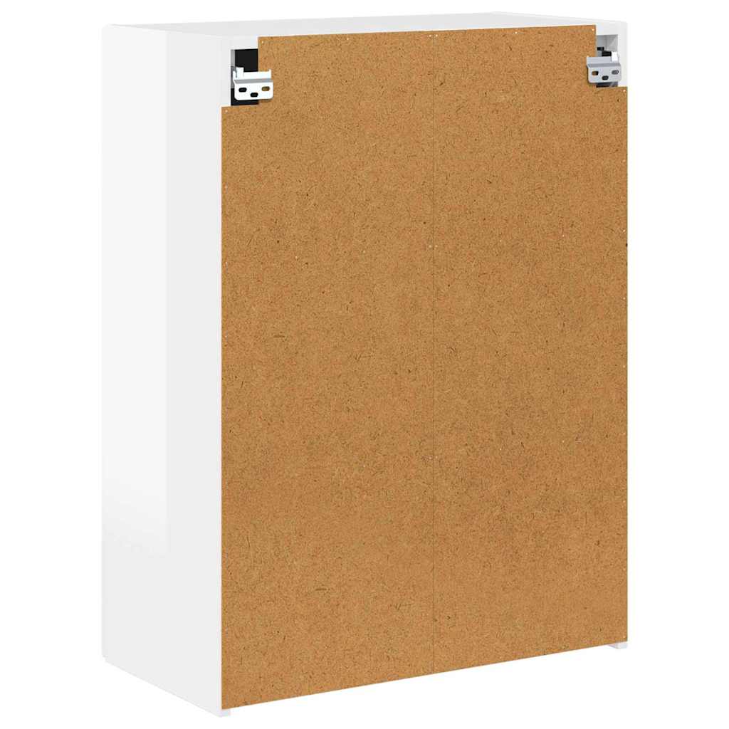 TV Wall Cabinet Wall-mounted High Gloss White 59.5 x 31 x 80 cm