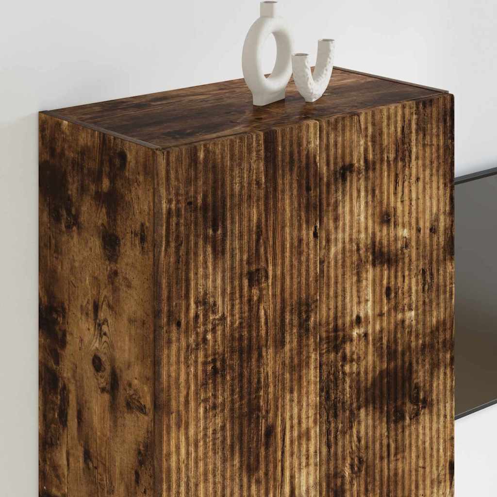 TV Wall Cabinet Smoked Oak 59.5 x 31 x 80 cm Engineered Wood