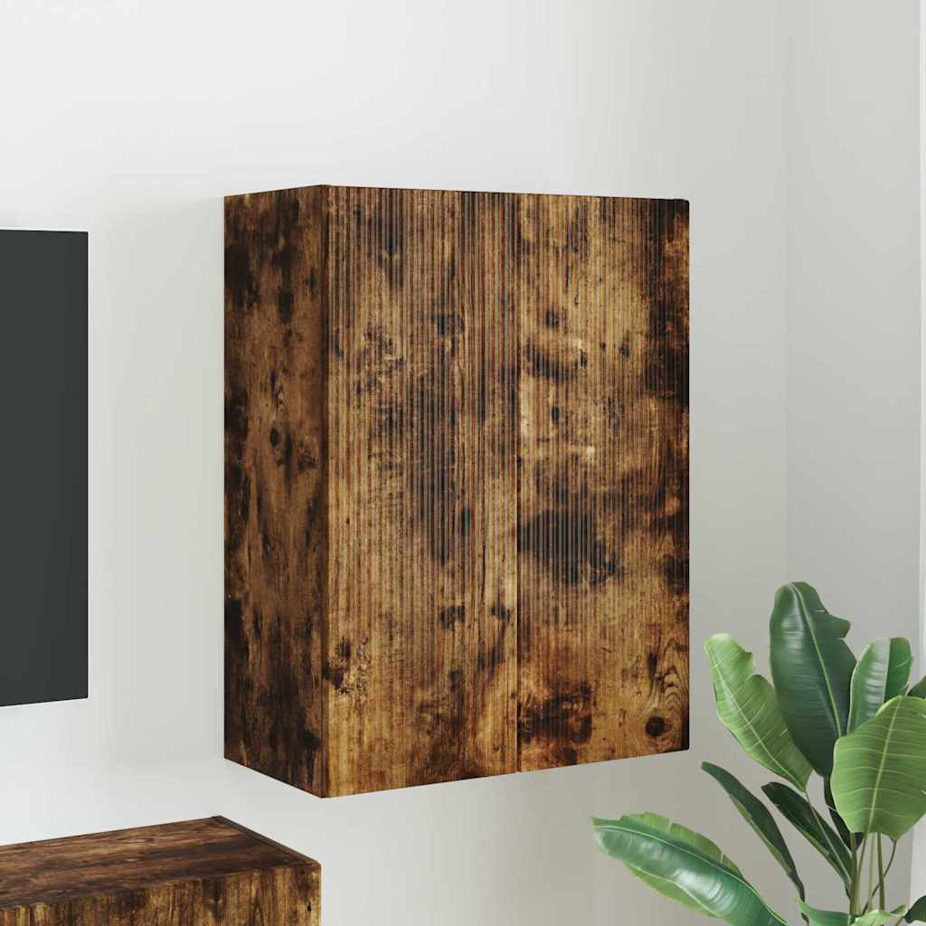 TV Wall Cabinet Smoked Oak 59.5 x 31 x 80 cm Engineered Wood