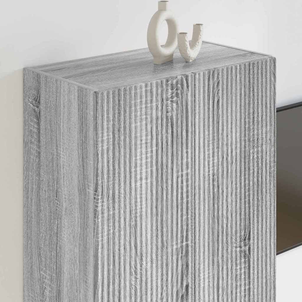 TV Wall Cabinet Grey Sonoma 59.5 x 31 x 80 cm Engineered Wood