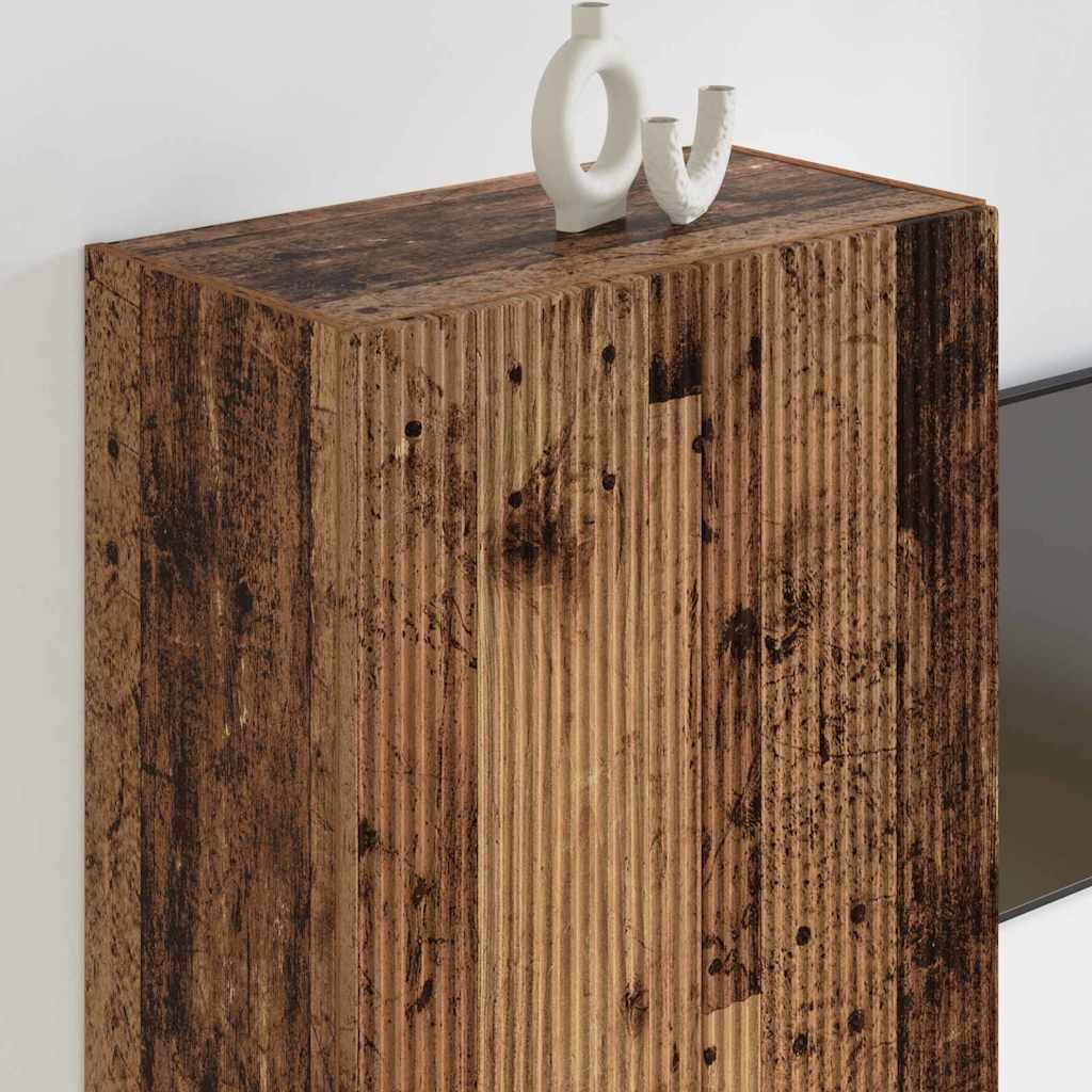 TV Wall Cabinet Old Wood 59.5 x 31 x 80 cm Engineered Wood