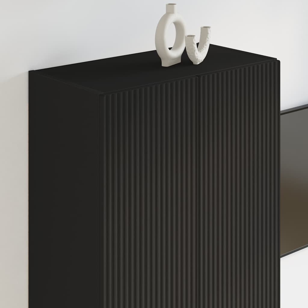 TV Wall Cabinet Black 59.5 x 31 x 100 cm Engineered Wood