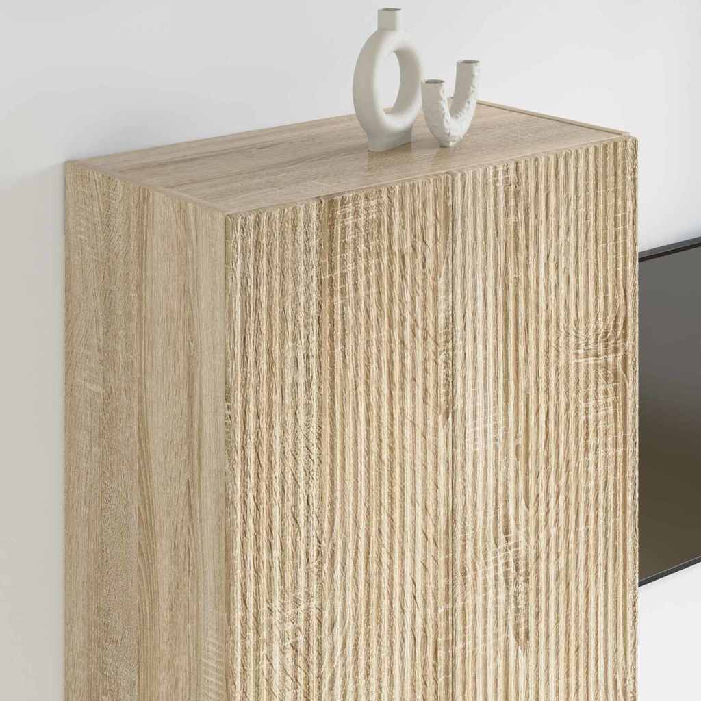 TV Wall Cabinet Sonoma Oak 59.5 x 31 x 100 cm Engineered Wood
