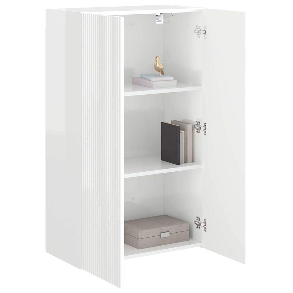 TV Wall Cabinet High Gloss White 59.5 x 31 x 100 cm