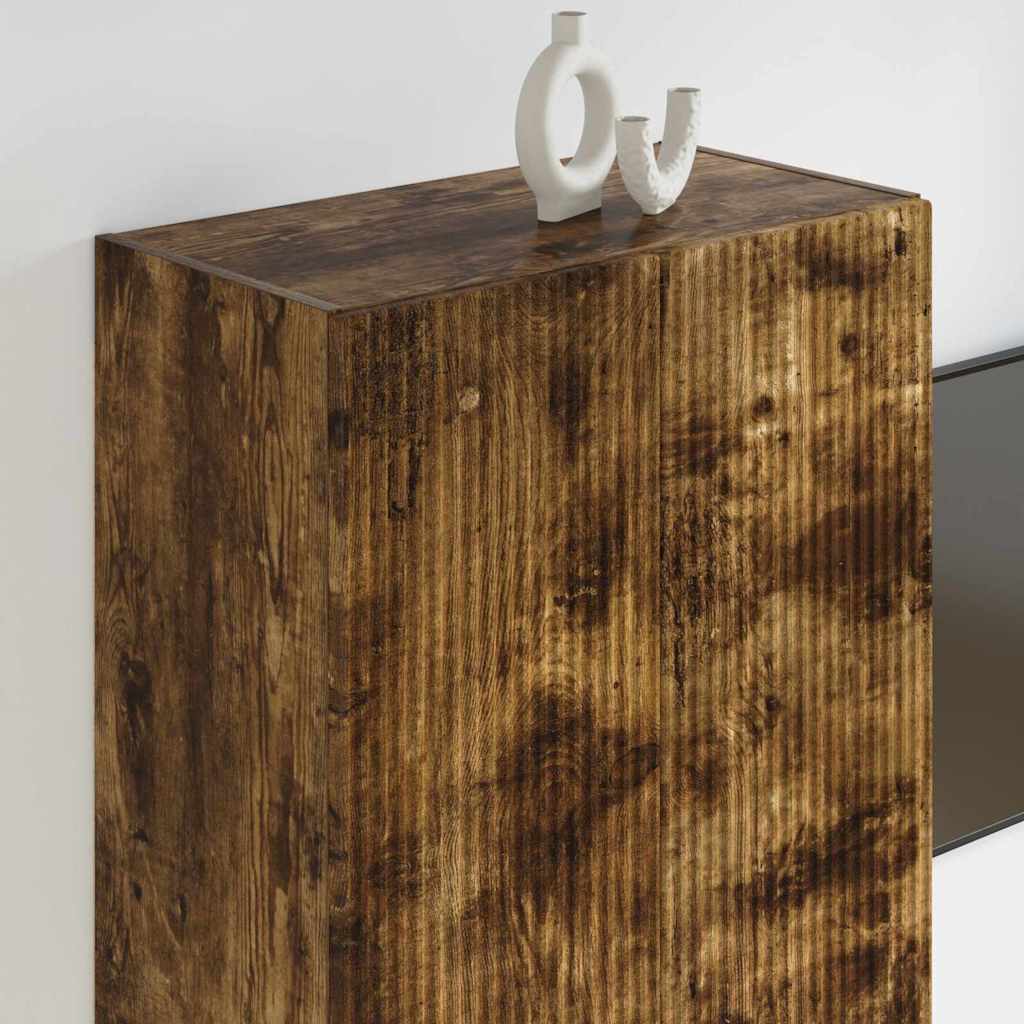 TV Wall Cabinet Smoked Oak 59.5 x 31 x 100 cm Engineered Wood