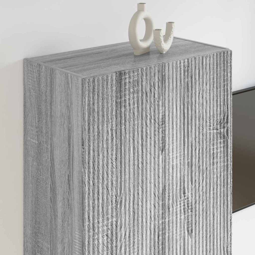 TV Wall Cabinet Grey Sonoma 59.5 x 31 x 100 cm Engineered Wood