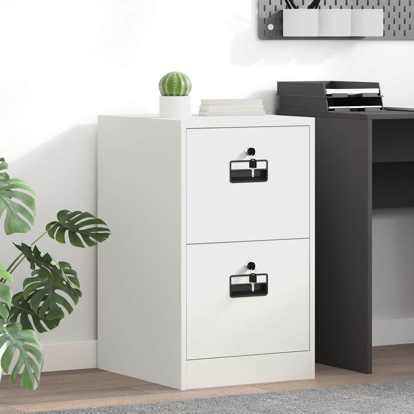 File Cabinet White 44 x 50 x 74.5 cm Cold-Rolled Steel