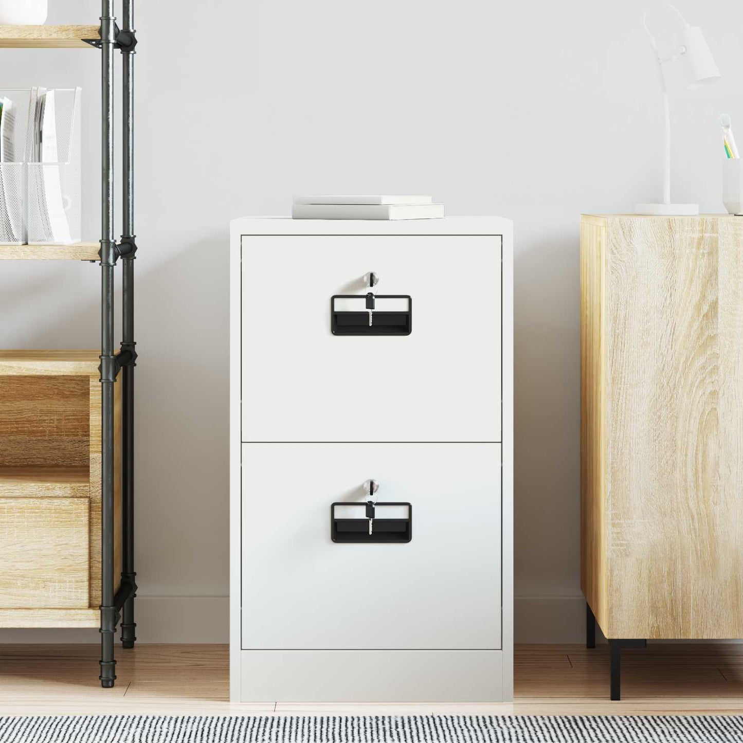 File Cabinet White 44 x 50 x 74.5 cm Cold-Rolled Steel