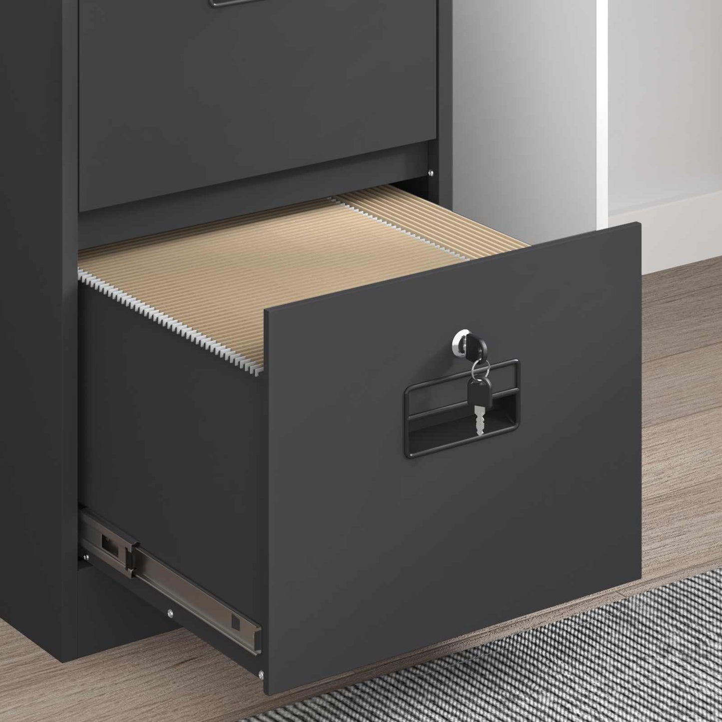 File Cabinet Black 44 x 50 x 106.5 cm Cold-Rolled Steel
