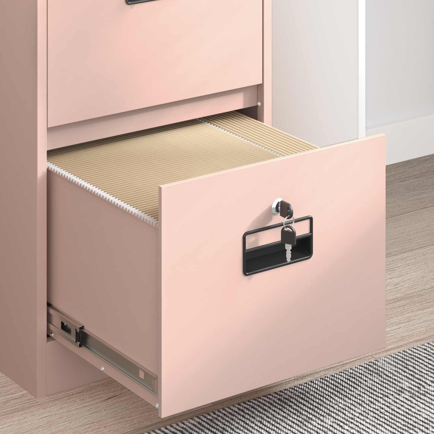 File Cabinet Pink 44 x 50 x 106.5 cm Cold-Rolled Steel