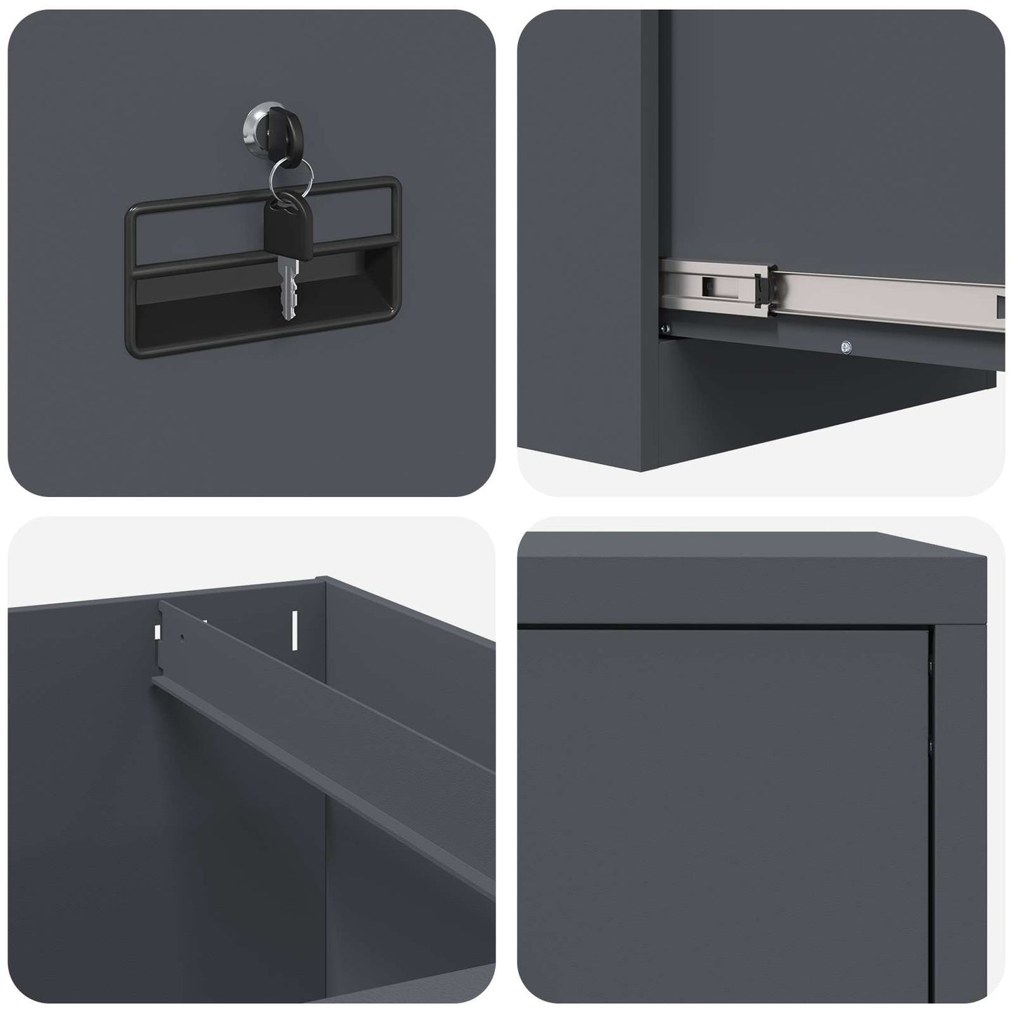 File Cabinet Anthracite 44 x 50 x 106.5 cm Cold-Rolled Steel