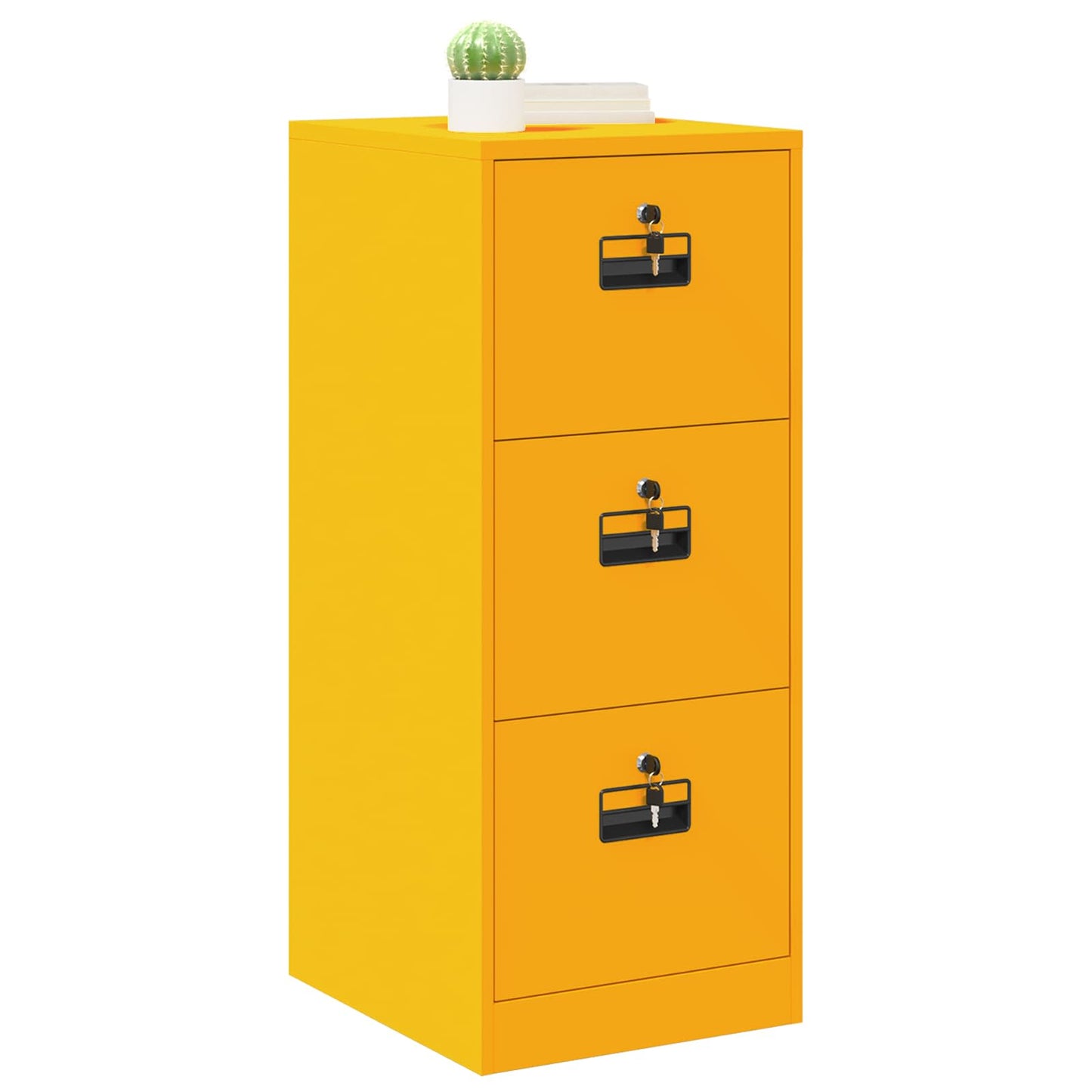 File Cabinet with Drawer Mustard Yellow 44 x 50 x 106.5 cm