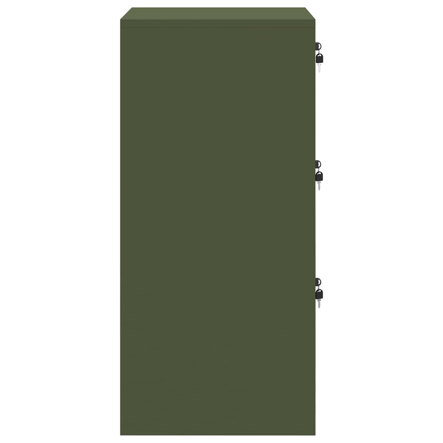 File Cabinet Olive Green 44 x 50 x 106.5 cm Cold-Rolled Steel