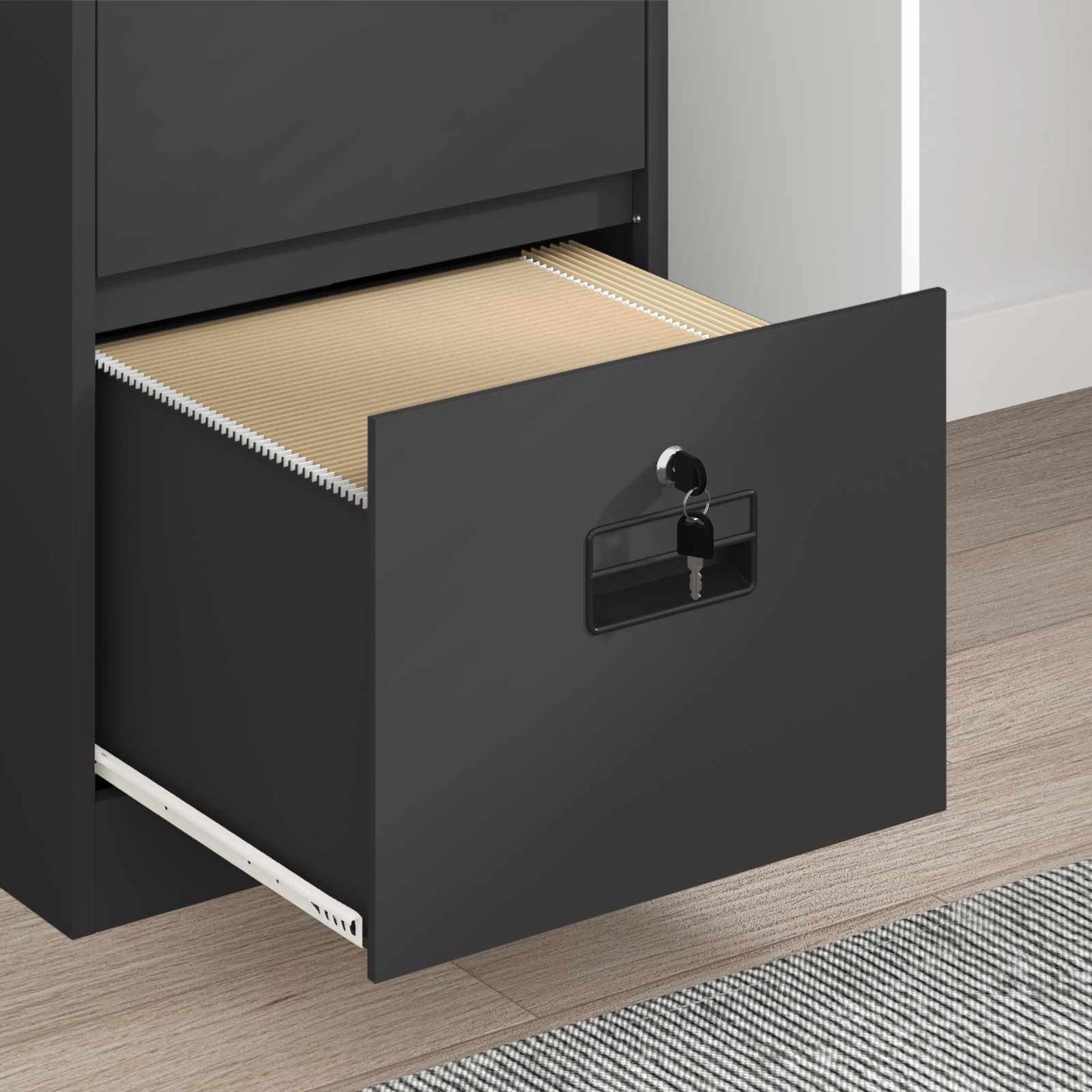 File Cabinet Black 45.5 x 42 x 74.5 cm Cold-Rolled Steel