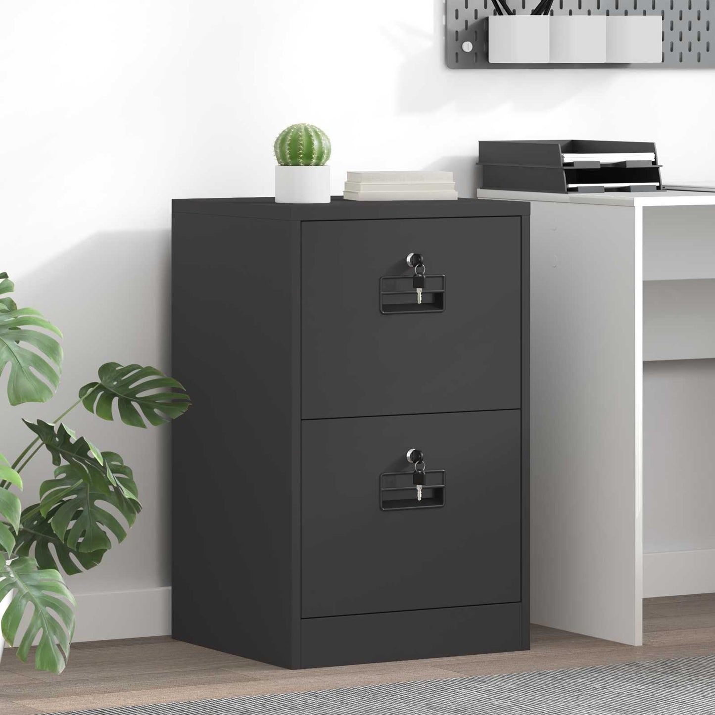 File Cabinet Black 45.5 x 42 x 74.5 cm Cold-Rolled Steel