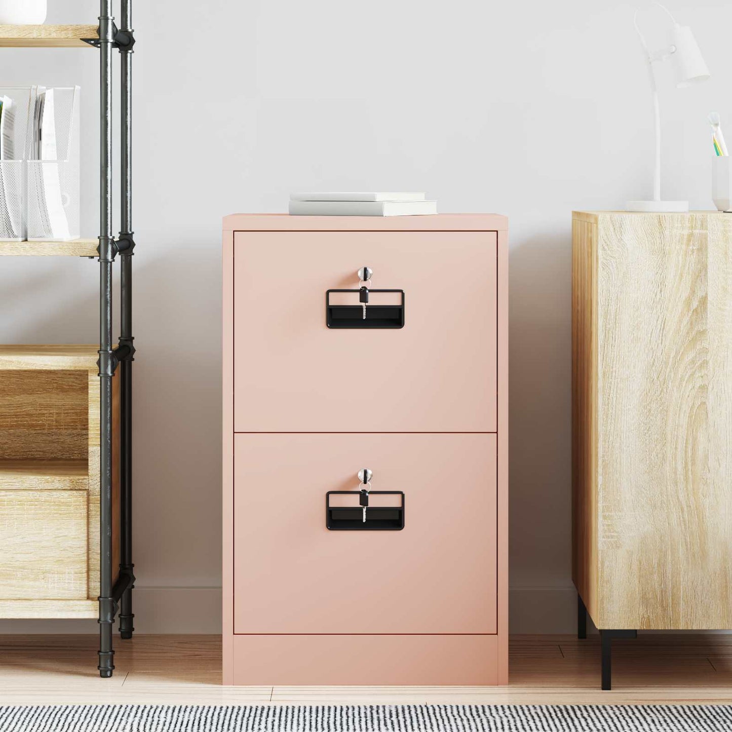 File Cabinet Pink 45.5 x 42 x 74.5 cm Cold-Rolled Steel