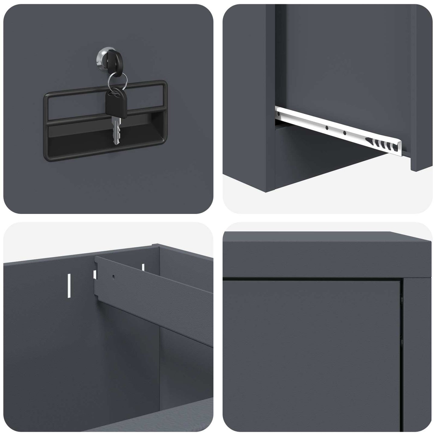 File Cabinet Anthracite 45.5 x 42 x 74.5 cm Cold-Rolled Steel