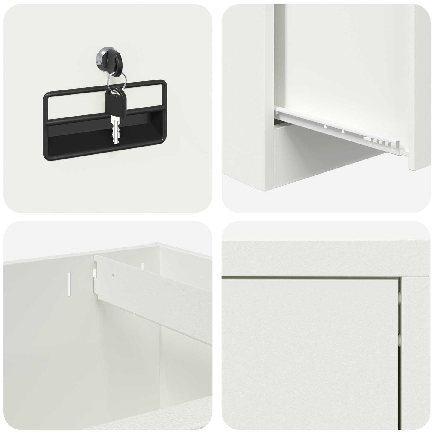 File Cabinet White 45.5 x 42 x 74.5 cm Cold-Rolled Steel