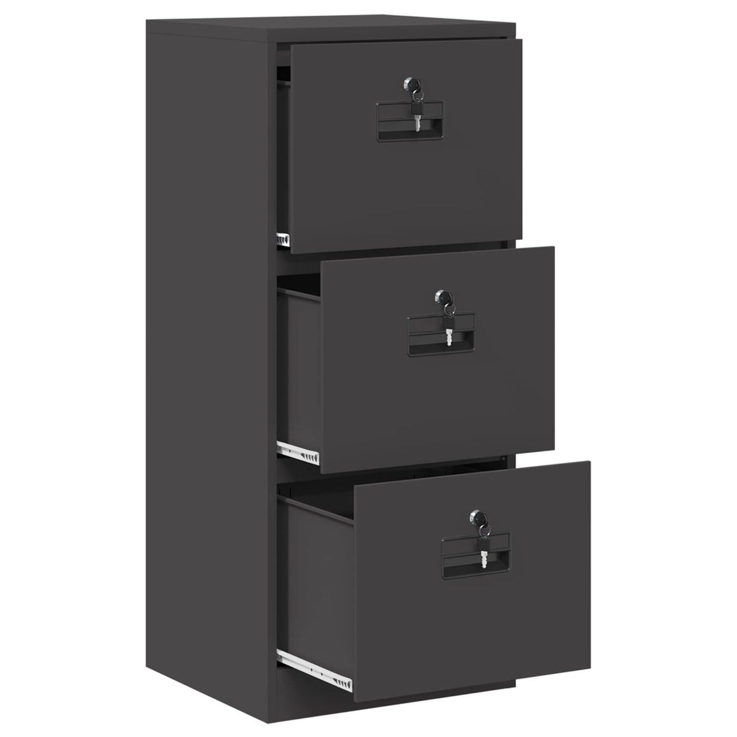 File Cabinet Black 45.5 x 42 x 106.5 cm Cold-Rolled Steel