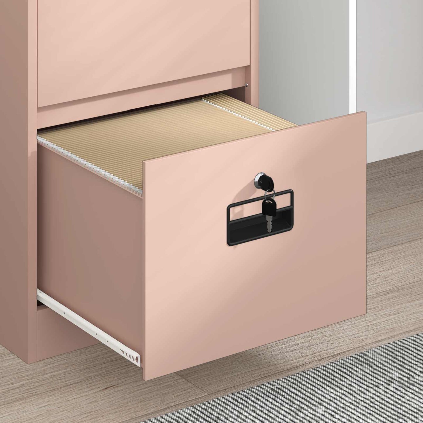 File Cabinet Pink 45.5 x 42 x 106.5 cm Cold-Rolled Steel