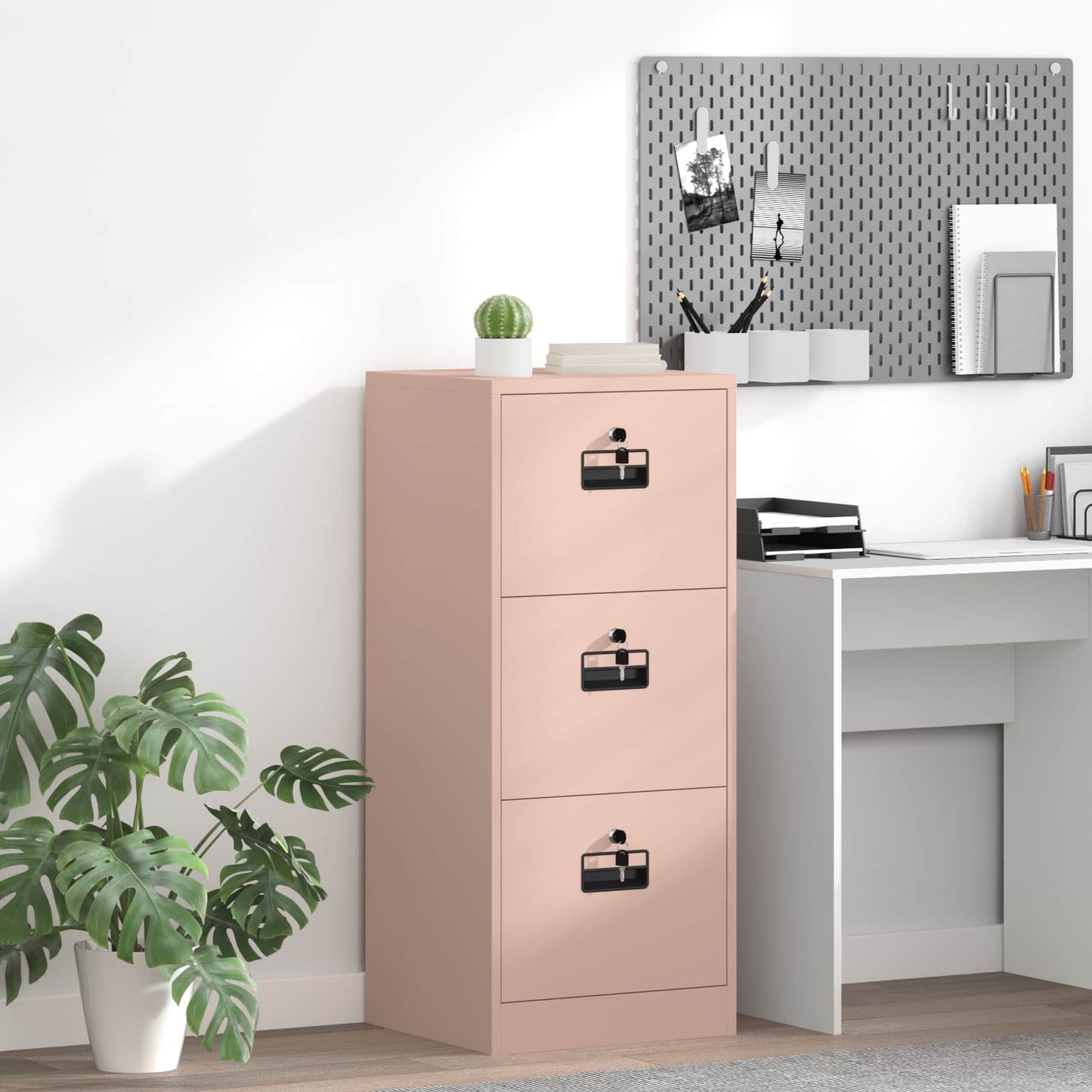 File Cabinet Pink 45.5 x 42 x 106.5 cm Cold-Rolled Steel