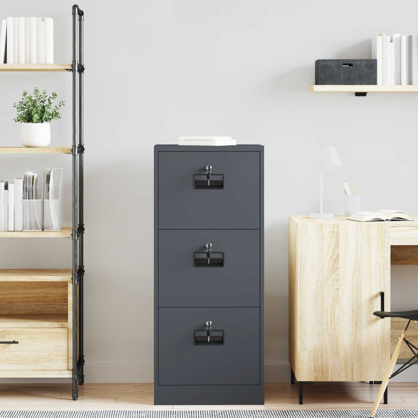 File Cabinet Anthracite 45.5 x 42 x 106.5 cm Cold-Rolled Steel