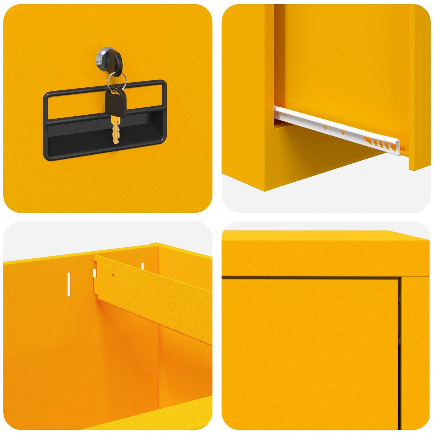 File Cabinet with Drawer Mustard Yellow 45.5 x 42 x 106.5 cm
