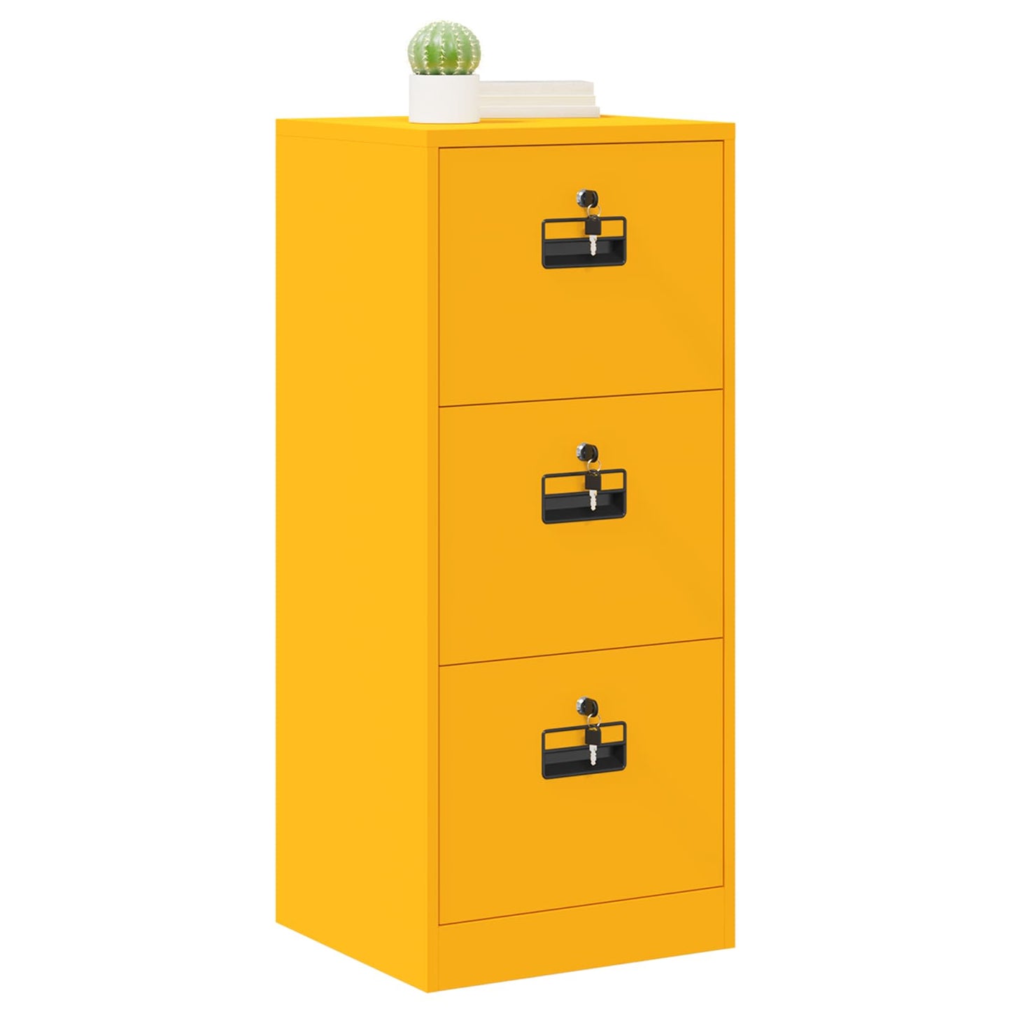 File Cabinet with Drawer Mustard Yellow 45.5 x 42 x 106.5 cm