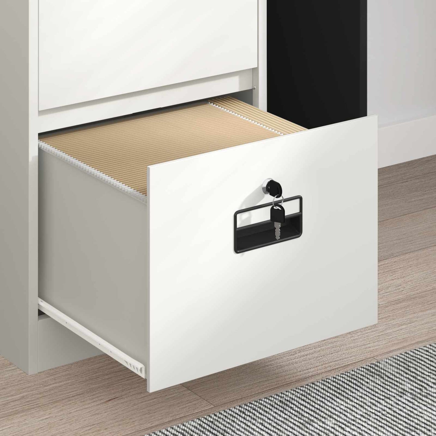 File Cabinet White 45.5 x 42 x 106.5 cm Cold-Rolled Steel