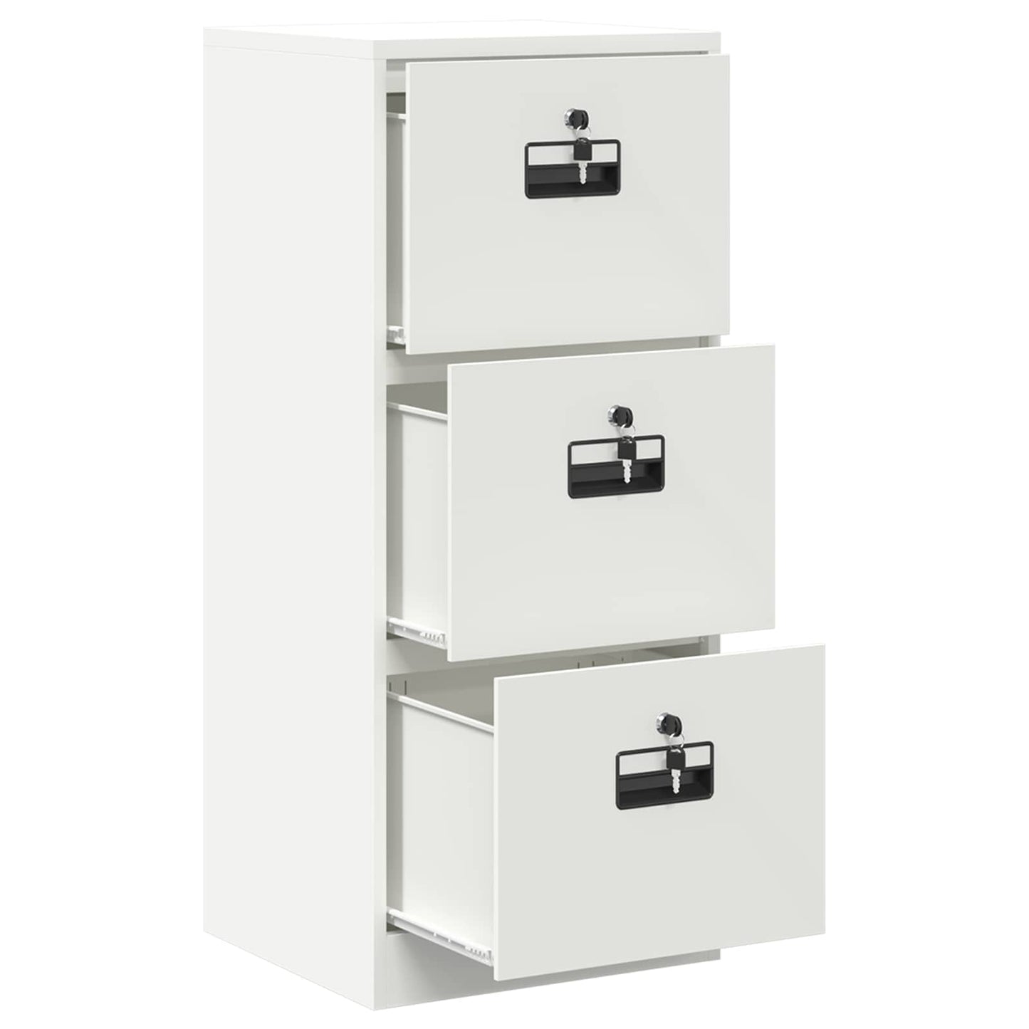 File Cabinet White 45.5 x 42 x 106.5 cm Cold-Rolled Steel