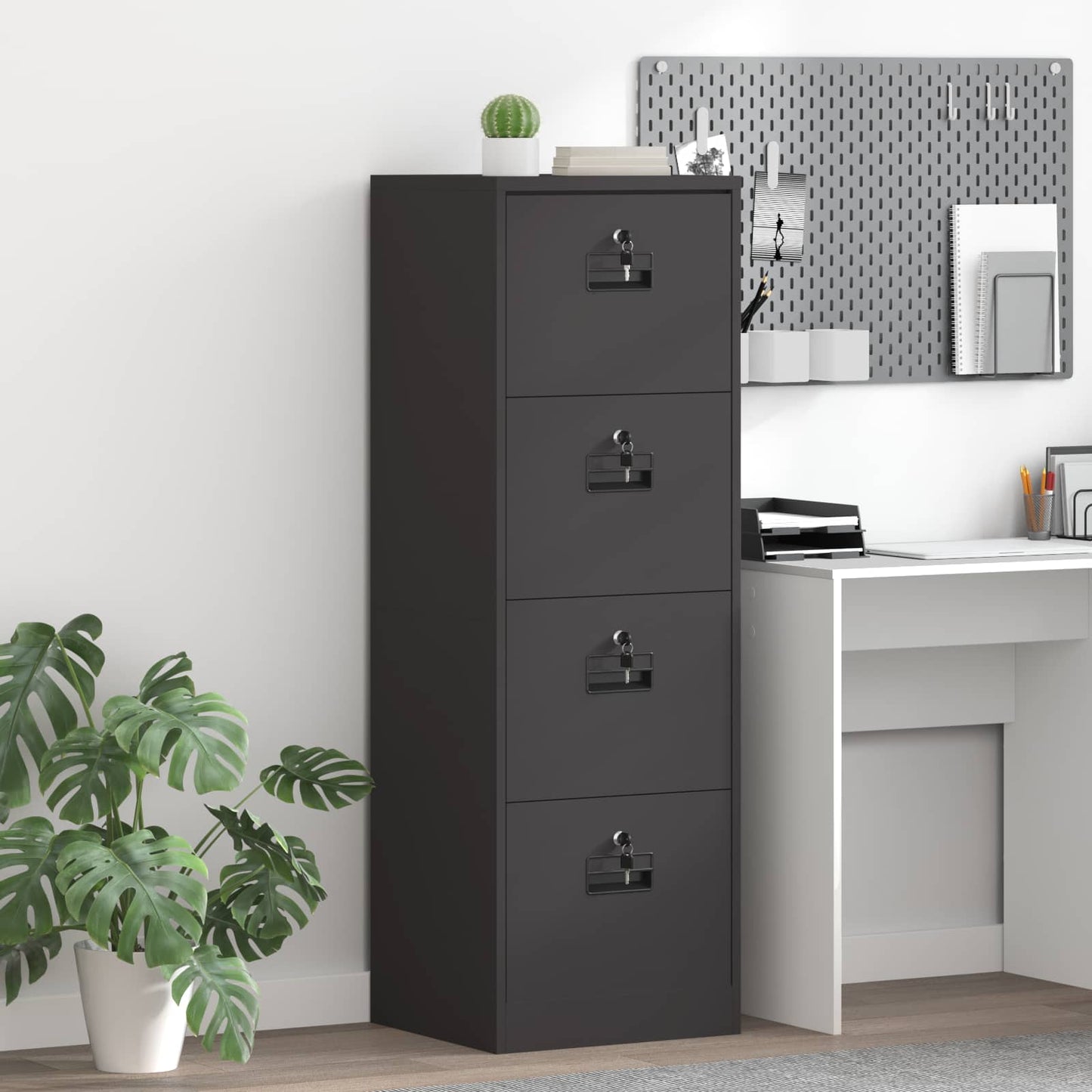 File Cabinet Black 45.5 x 42 x 139 cm Cold-Rolled Steel