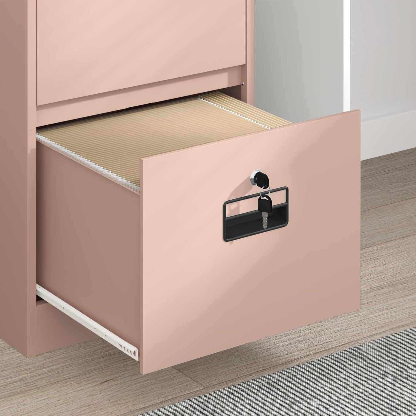 File Cabinet Pink 45.5 x 42 x 139 cm Cold-Rolled Steel
