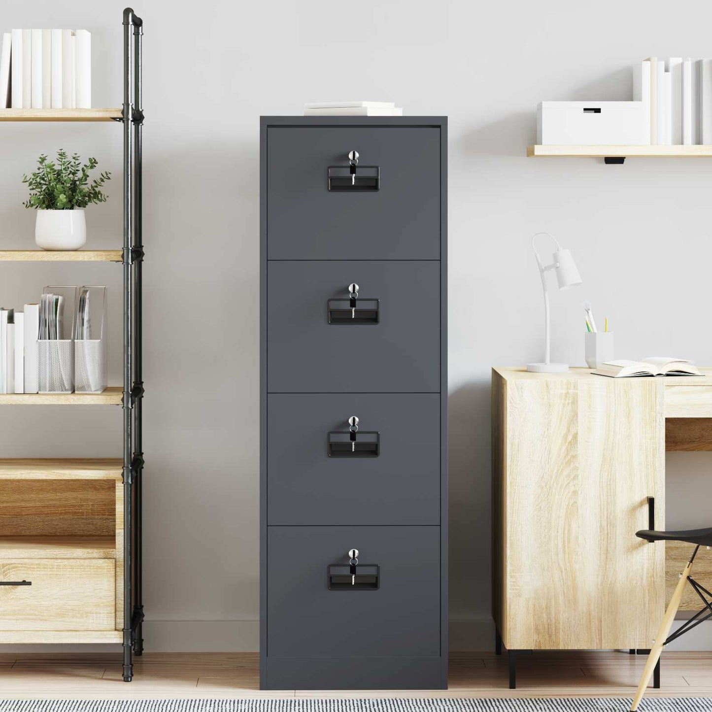 File Cabinet Anthracite 45.5 x 42 x 139 cm Cold-Rolled Steel
