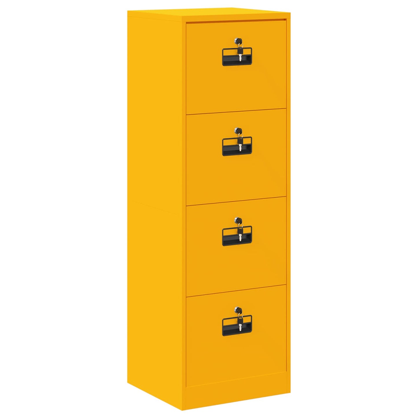File Cabinet with Drawer Mustard Yellow 45.5 x 42 x 139 cm