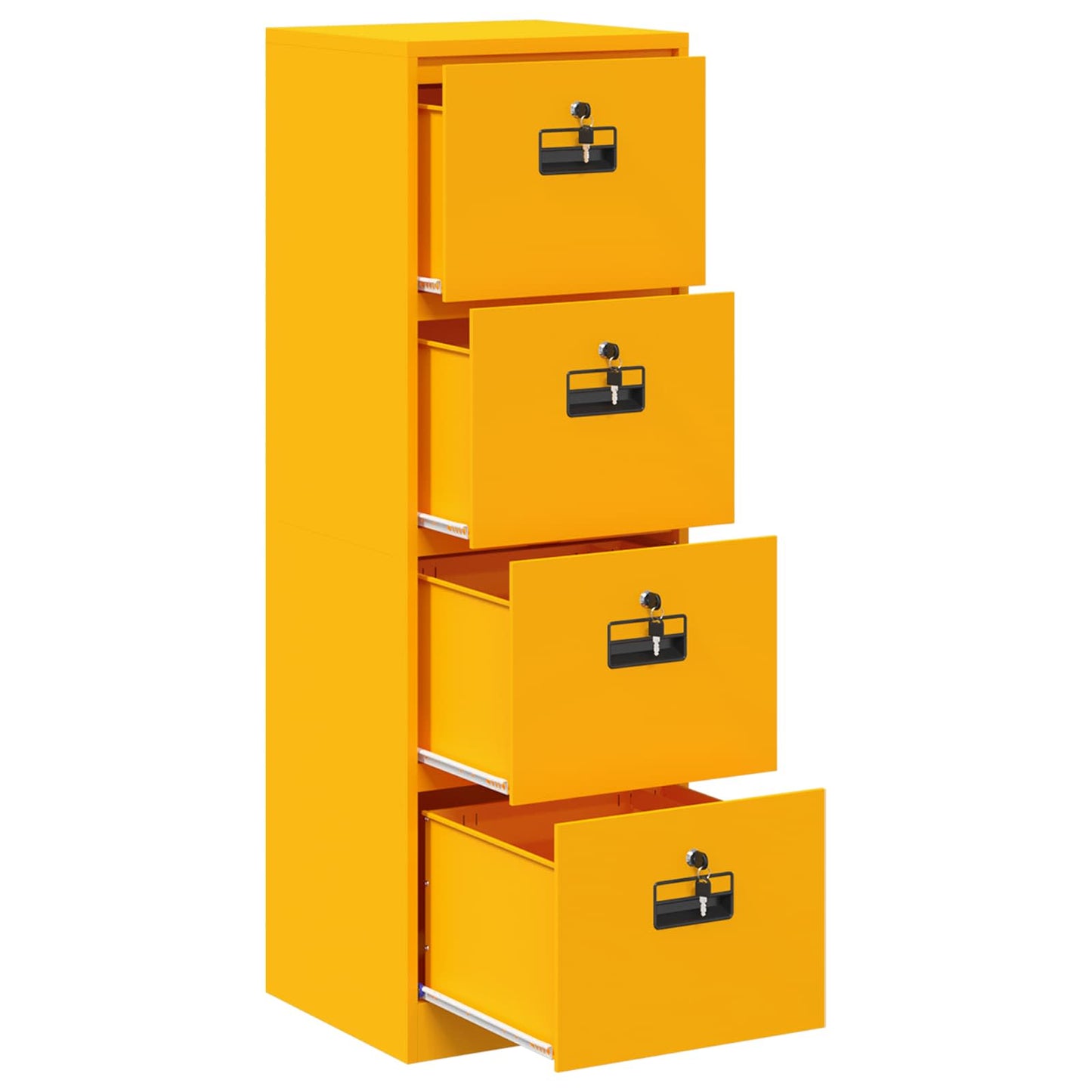 File Cabinet with Drawer Mustard Yellow 45.5 x 42 x 139 cm