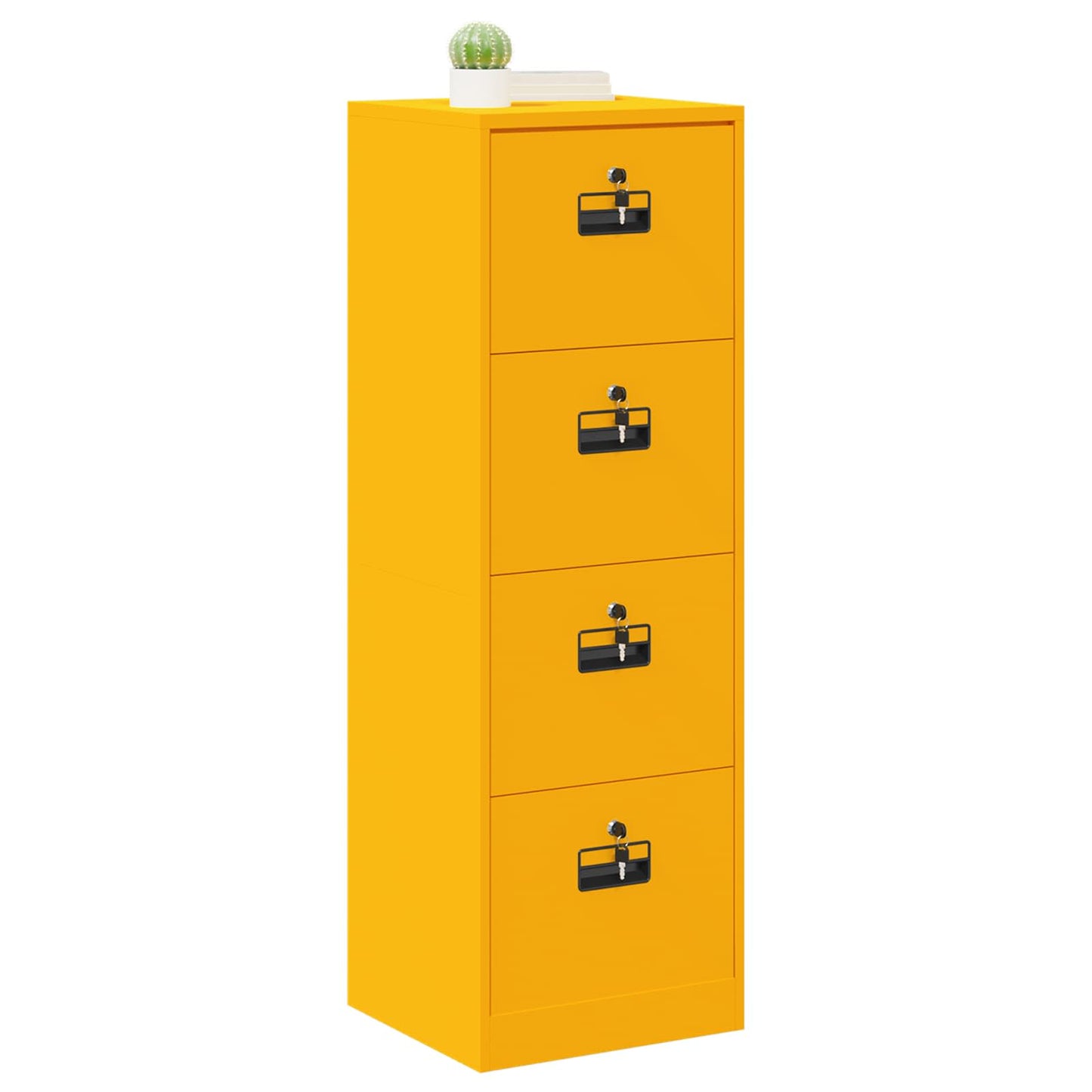 File Cabinet with Drawer Mustard Yellow 45.5 x 42 x 139 cm