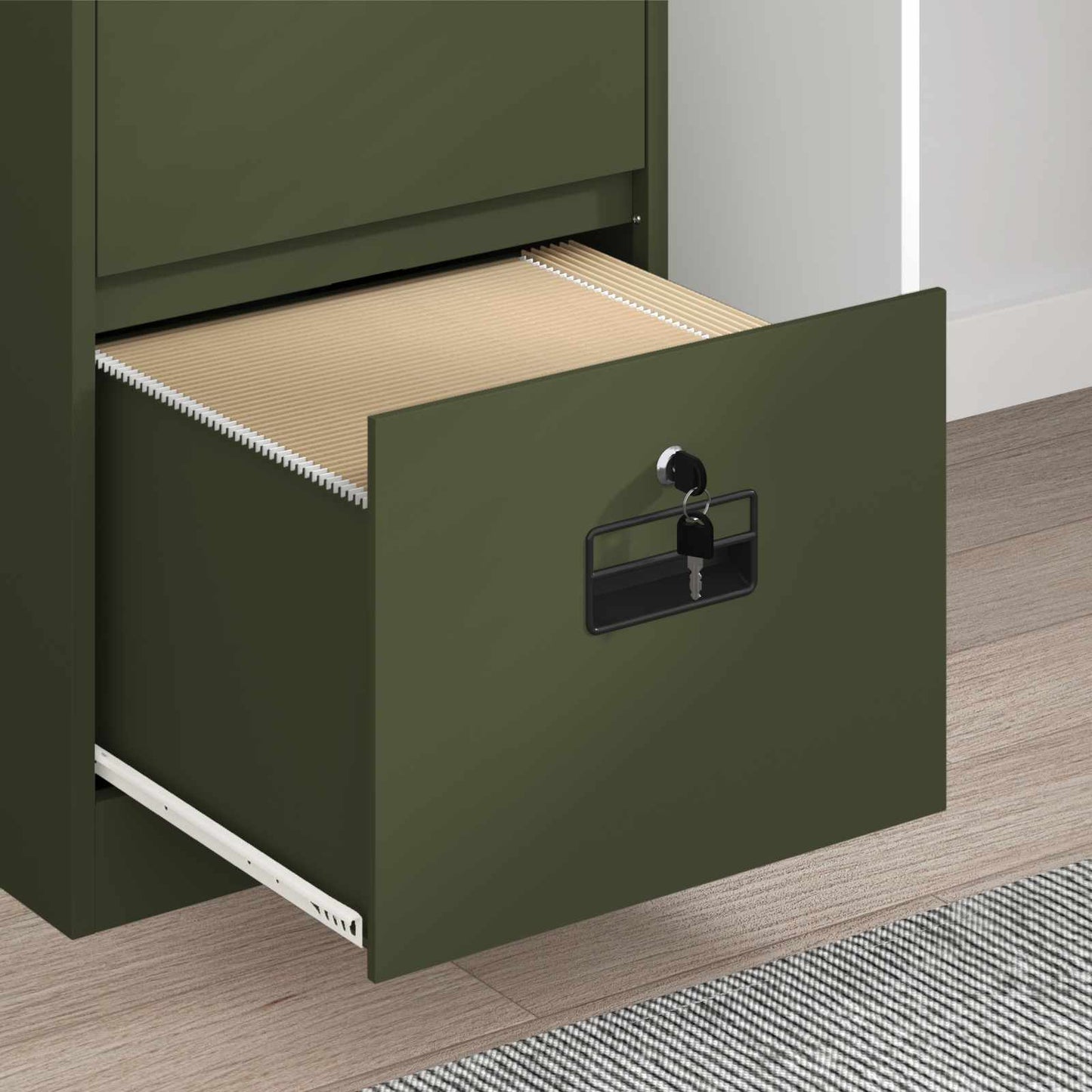 File Cabinet Olive Green 45.5 x 42 x 139 cm Cold-Rolled Steel