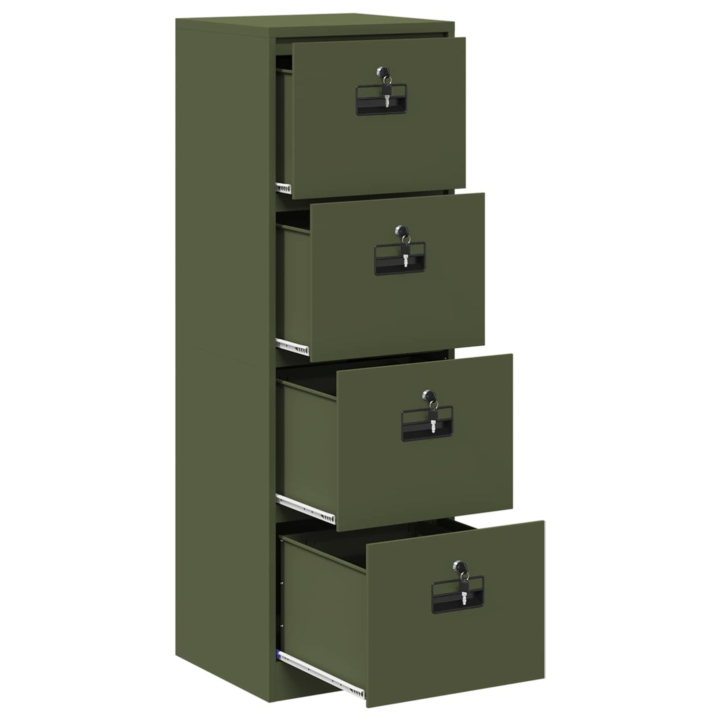 File Cabinet Olive Green 45.5 x 42 x 139 cm Cold-Rolled Steel
