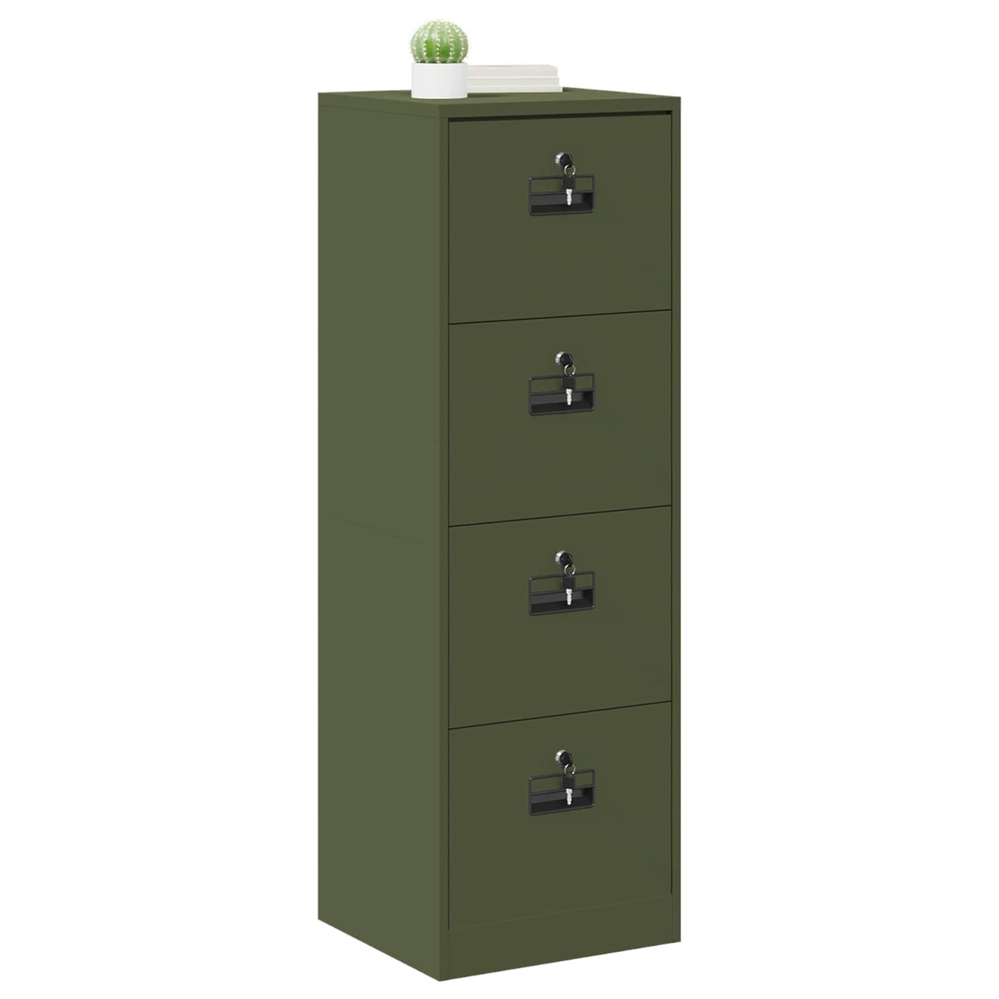 File Cabinet Olive Green 45.5 x 42 x 139 cm Cold-Rolled Steel