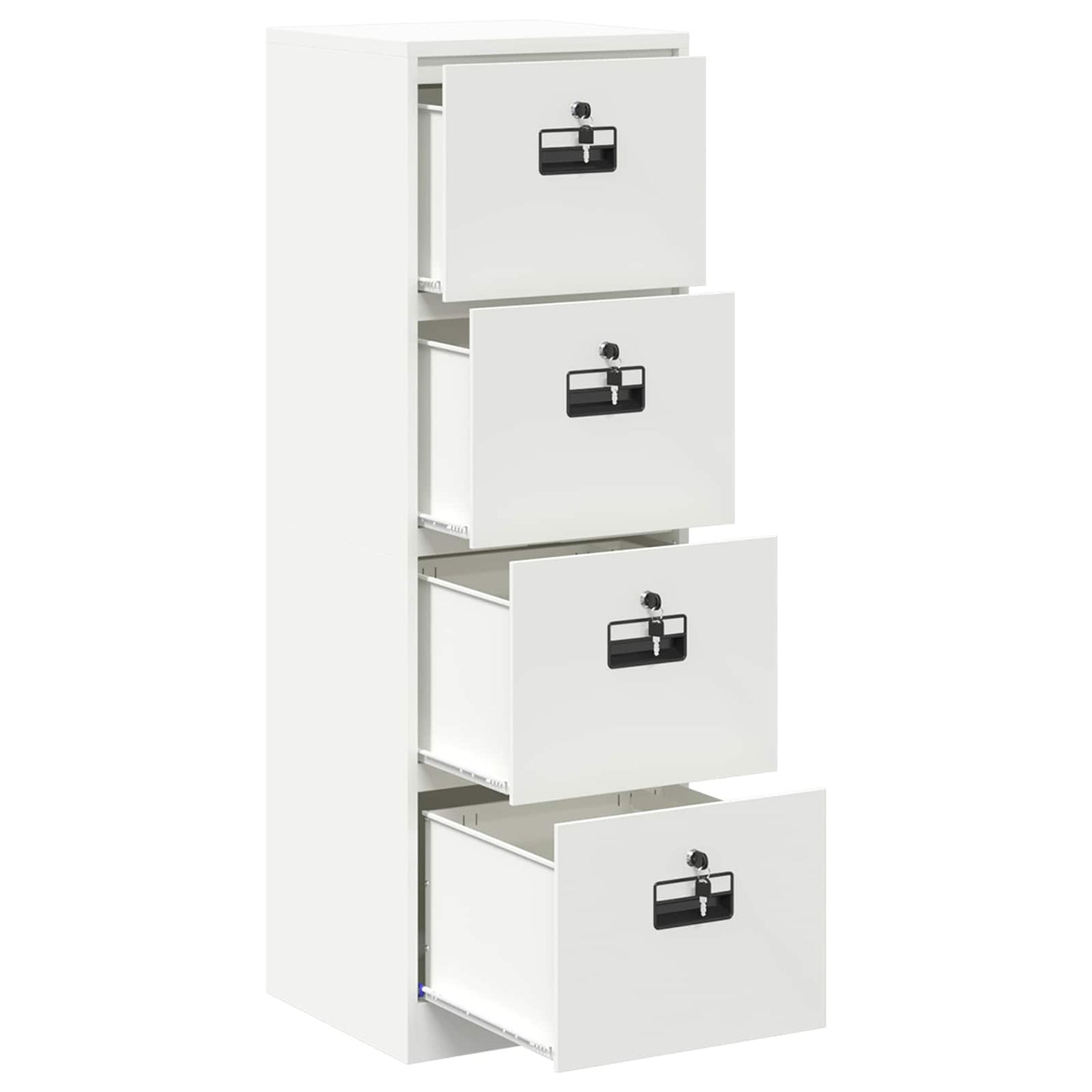 File Cabinet White 45.5 x 42 x 139 cm Cold-Rolled Steel