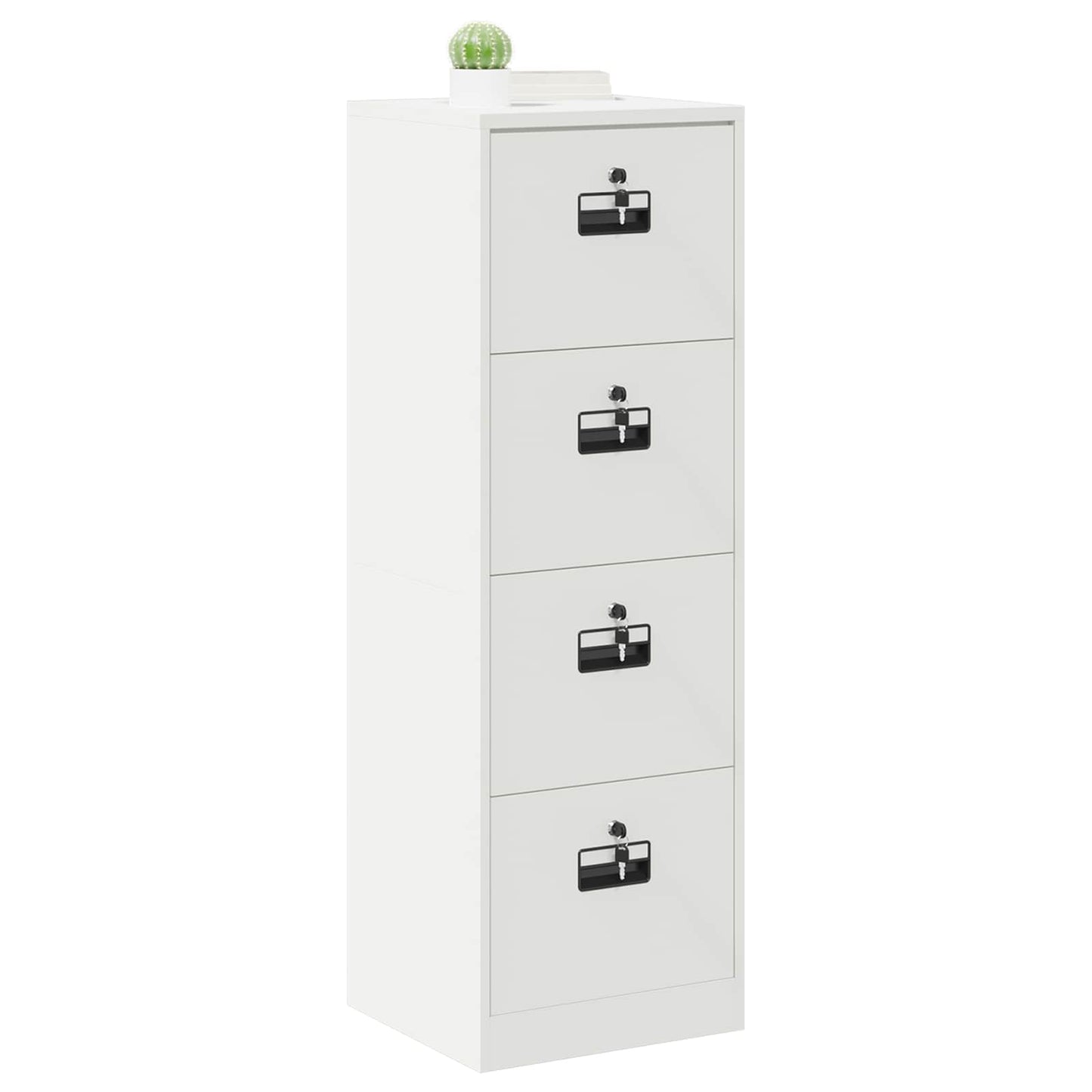 File Cabinet White 45.5 x 42 x 139 cm Cold-Rolled Steel