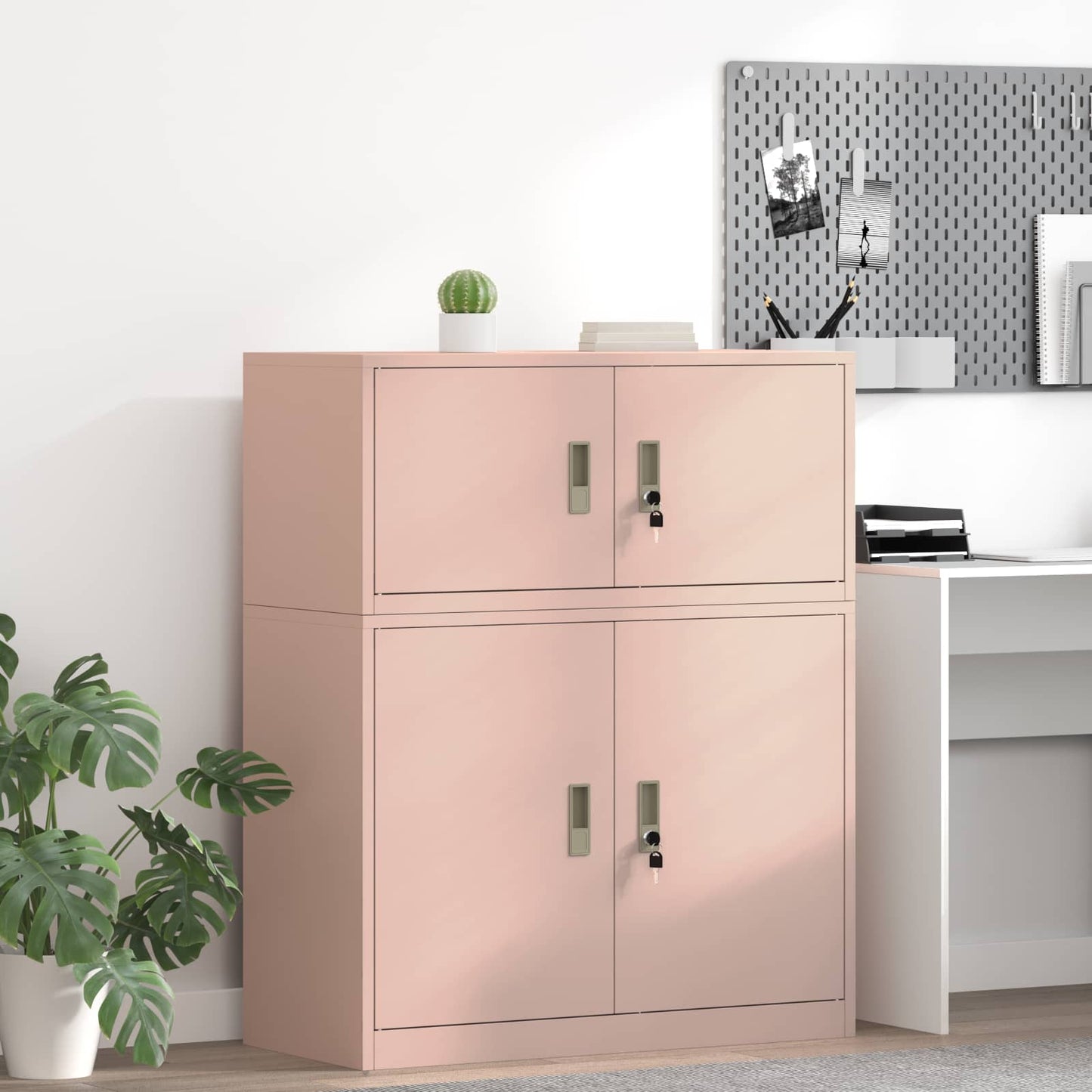 Storage Cabinet Pink 90 x 40 x 40 cm Steel