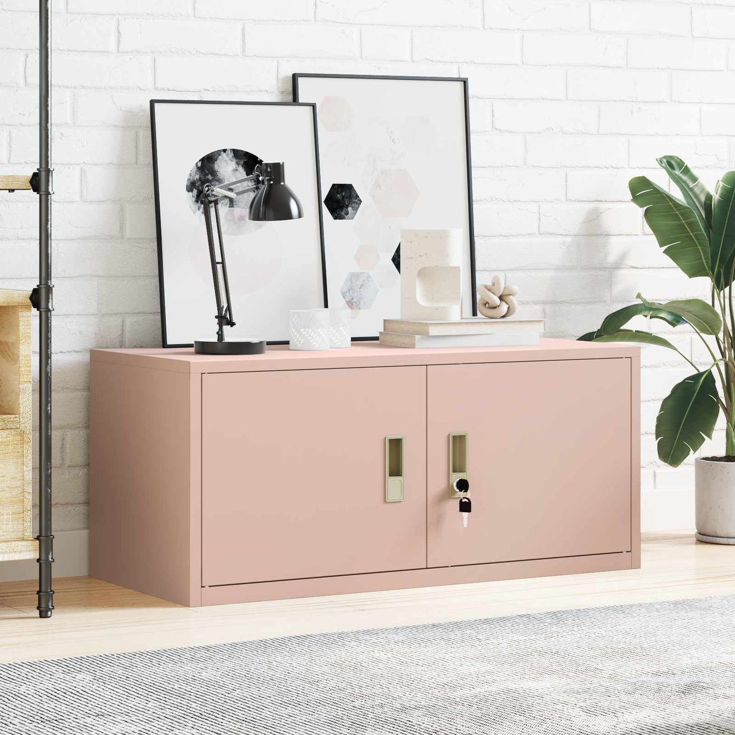 Storage Cabinet Pink 90 x 40 x 40 cm Steel
