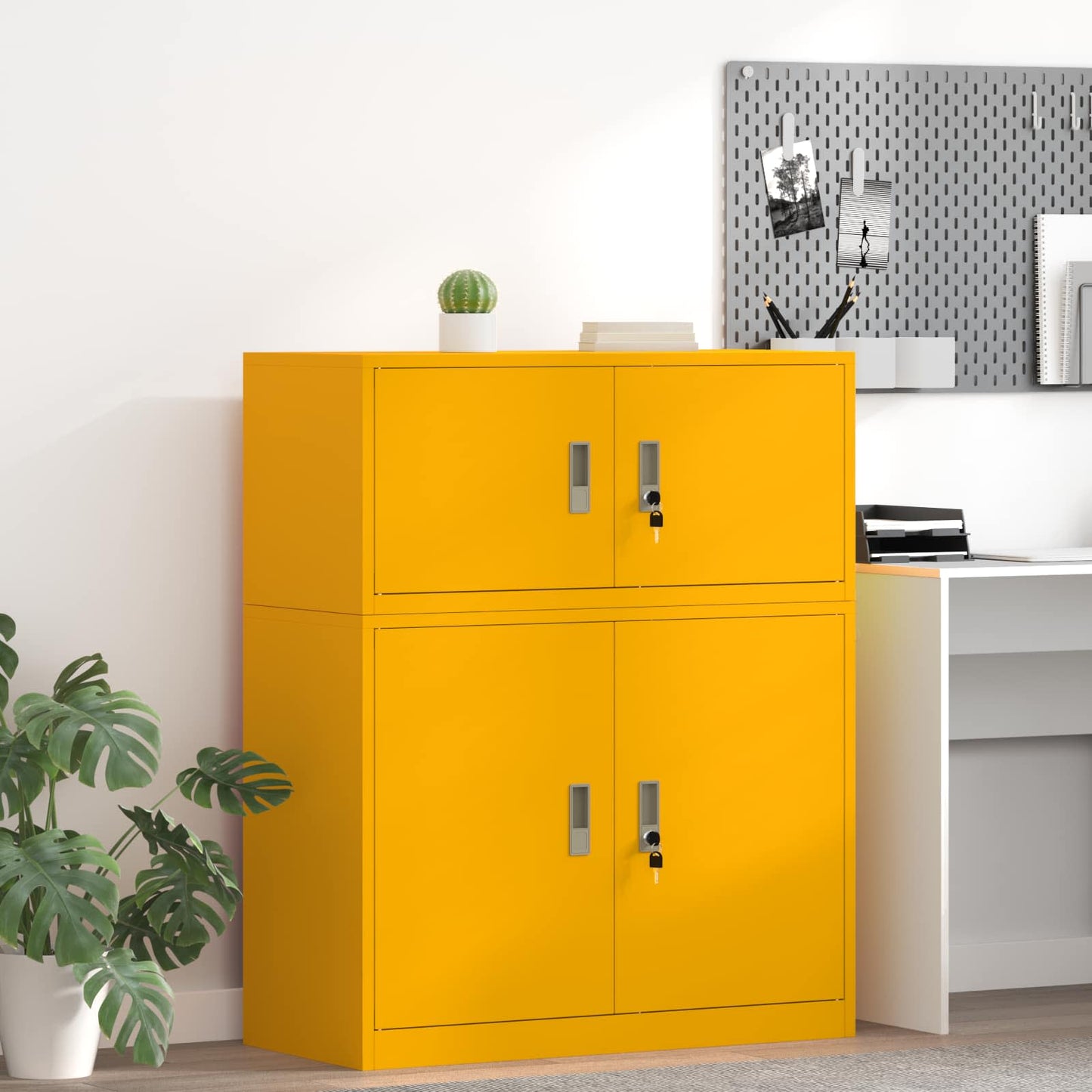 Storage Cabinet Mustard Yellow 90 x 40 x 40 cm Steel